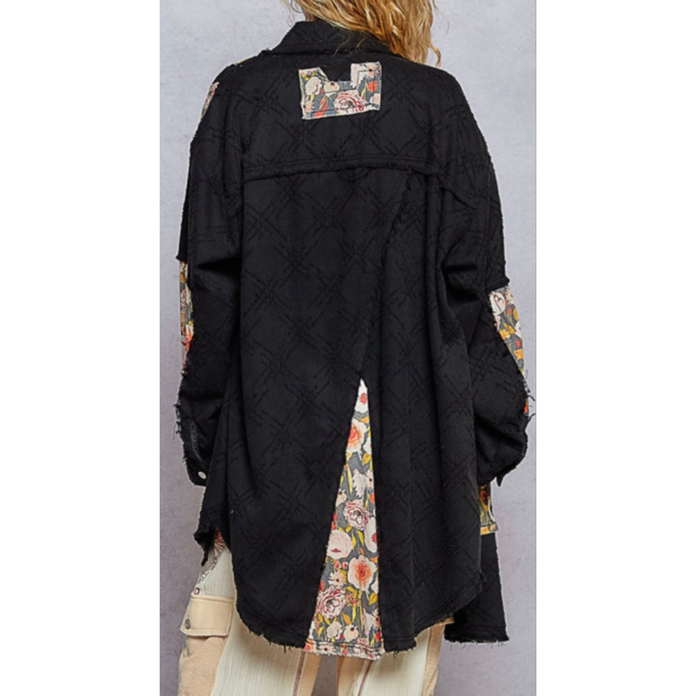 New POL Free People Style Patchwork Oversized Military Shirt Jacket sizes S M L - Picture 7 of 7